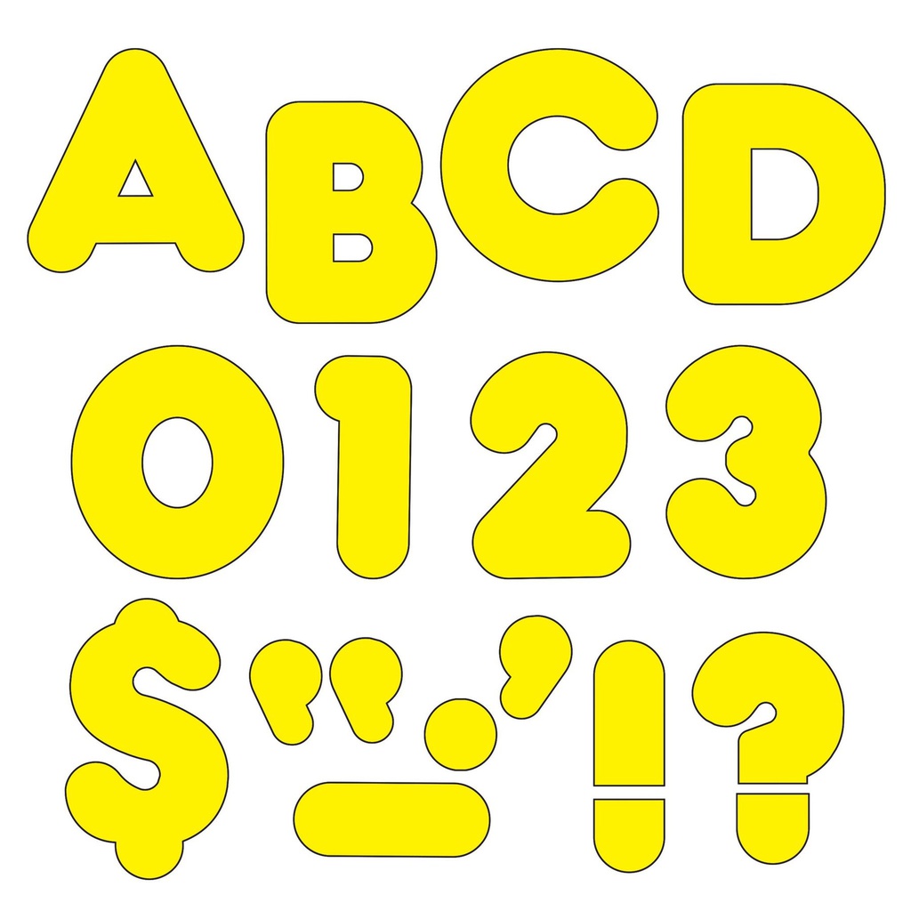 Yellow Casual Uppercase (72pcs)(4''-10cm)