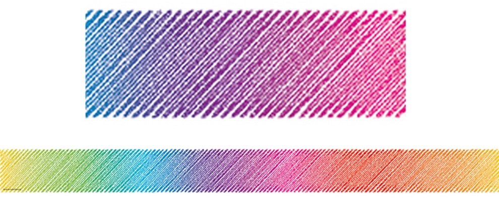 Colorful Scribble Straight Border (3''x35'')(7.6cmx88.9cm) total (35'=10.6m) (12pcs)