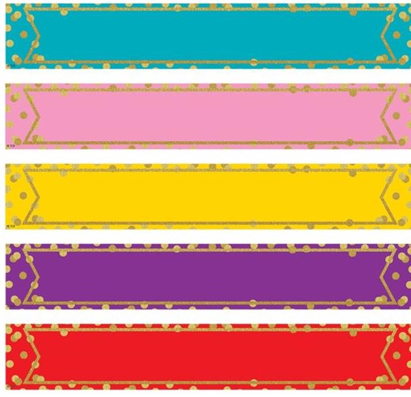 Large  Confetti Colorful Magnetic Labels ( 24.1 cm x 3.8cm)    (10 pcs)