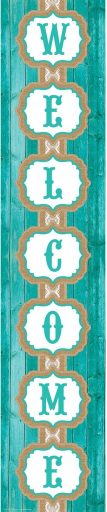 Shabby Chic Welcome! Banner (8''x39'')(20.3cmx99.06cm) (1pc)