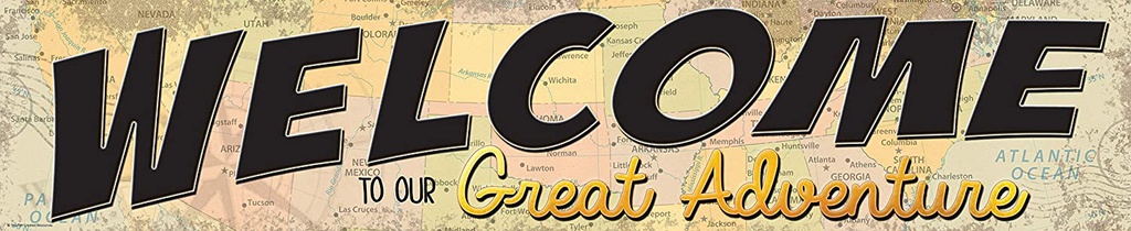 Travel the Map Welcome! to Our Great Adventure Banner (8''x39'')(20.3cmx99cm) (1pc)