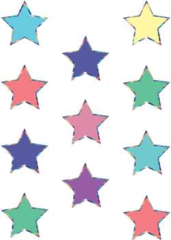 Iridescent Colorful Stars Mini Accents  (2.6&quot;x2.6&quot;)(6.6cm x 6.6cm) (36pcs)