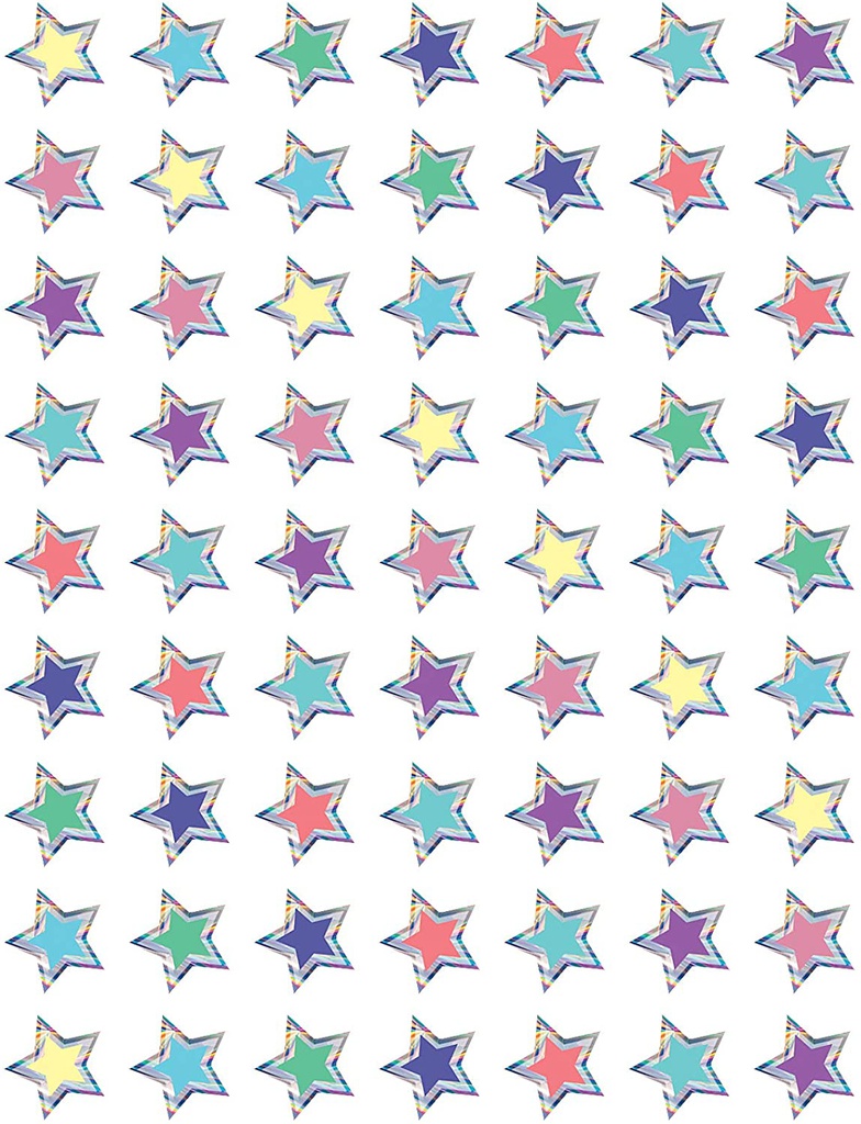 Iridescent Colorful Stars Mini Stickers (378stickers) (0.5''-1.2cm)