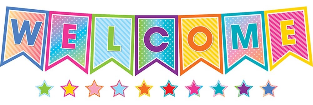 Colorful Vibes Pennants Welcome! Bulletin Board Set (55pcs)