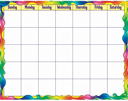 Rainbow Gel Wipe-Off Calendar – Monthly 17&quot;x22&quot; (43cmx56cm)