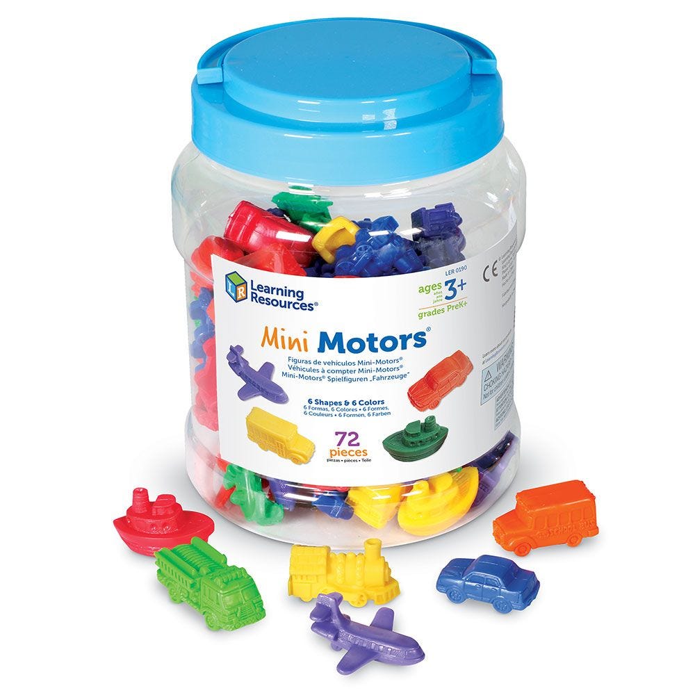 Mini Motors Counters, (Set of 72) (3+yrs)