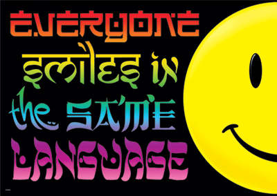 EVERYONE SMILES IN THE SAME LANGUAGE POSTER (13.3"x19" (48cmx 33.7cm)