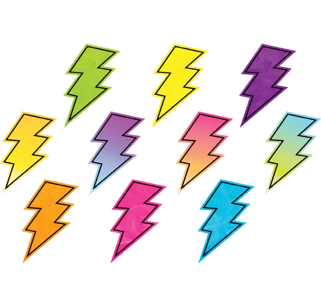 Brights 4Ever Lightning Bolts Accents 10 colors (6''=15.24cm)(30 pcs)