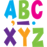 Multi Bright Stitch (7&quot;-17.7cm) Fun Font Letters (120pcs)