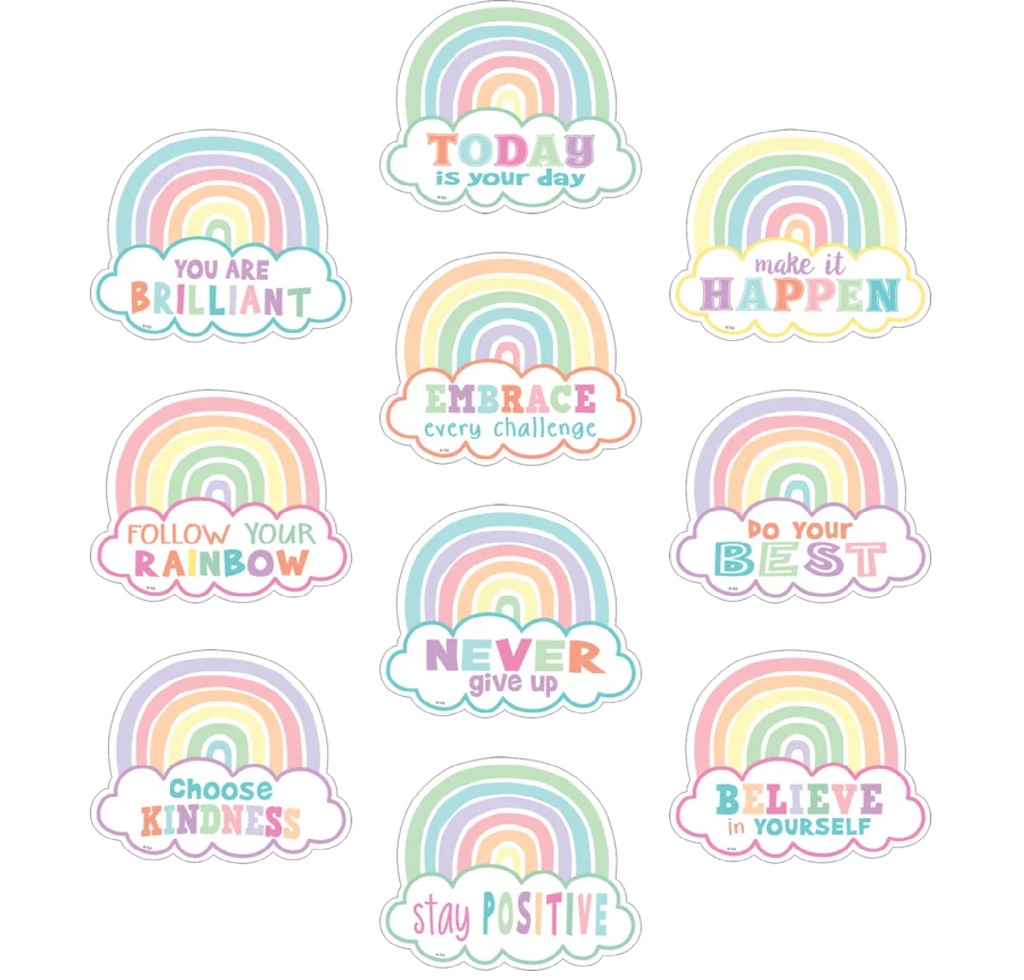 Pastel Pop Positive Sayings Accents (6''-15.2cm) (30pcs) (10 designs (30pcs)