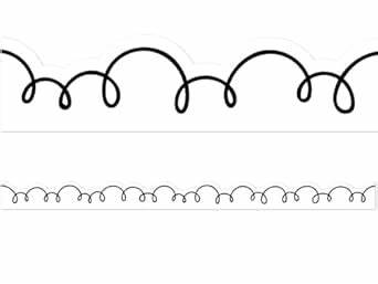 White with Black Squiggles Die-Cut Border (12pcs) (3''x35'')(7.6cmx89cm)