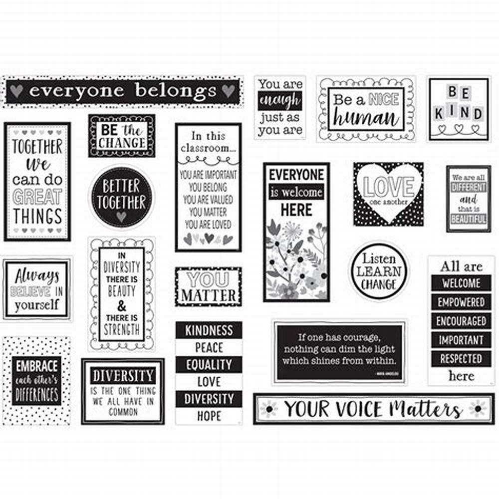 Celebrate Diversity Black &amp; White Mini Bulletin Board (21pcs)