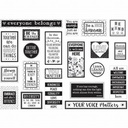 Celebrate Diversity Black &amp; White Mini Bulletin Board (21pcs)