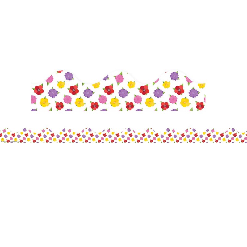 A TEACHABLE TOWN FLORAL DECO TRIM (12strips)(2.25&quot;x37&quot;)(5.7cmx94cm)