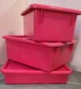 JontiCraft Tray/Tub w/cover   Berry (Pink)   Medium