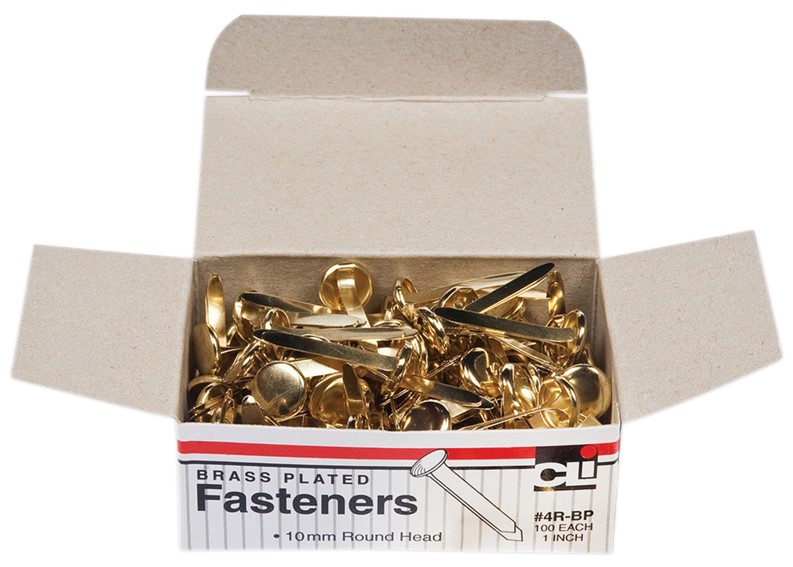 BRASS PAPER FASTENERS (100/box)(1''-2.5cm)(10mm) (Pack of 10)