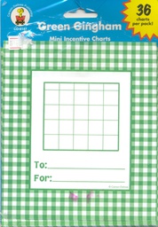 [CDX6147] Green Gingham Mini Incentive Charts (15.5cmx 13.5cm)    (36 pcs.)