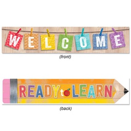 [CTPX8150] UPCYCLE WELCOME!/READY to LEARN 2-SIDED STYLE BANNER (3ft=91.4cm) (1pc)