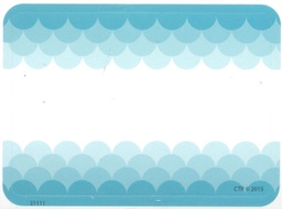 [CTPX0717] OMBRE TURQUOISE SCALLOPS LABELS (3''x4'')(7.5cmx10cm)  (36 pcs)