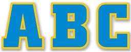 [CTPX4619] Team Spirit Royal Blue &amp; Gold Letter Stickers (0.7''-2cm)(133 Stickers)