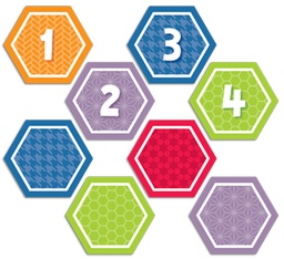 [CTPX6891] Hexagons Calendar Days (6cm)   (35 pcs.)