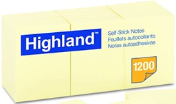 [MMMX6539YW] STICKY NOTES HIGHLAND YELLOW 1.5&quot; x 2&quot; (3.8cm x 5cm) 12 per pack