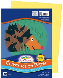 [P8403] SUNWORKS GW 9"x12" (22.8cmx30.4cm) YELLOW 50CT