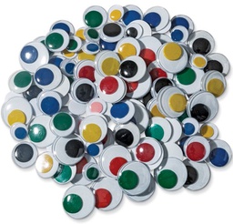 [PAC344501] WIGGLY EYE JUMBO ASST SIZE (28, 30 35, 40 mm) &amp; COLOR (Blue, Red, Yellow, Green, Purple &amp; Black) 100CT