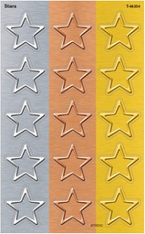 [T46354] I  Metal Stars Stickers (8sheets)(20stickers)(1.25''-3cm)