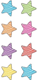 [TCRX3073] Scribble Stars Mini Stickers (378stickers) (0.4''-1cm)