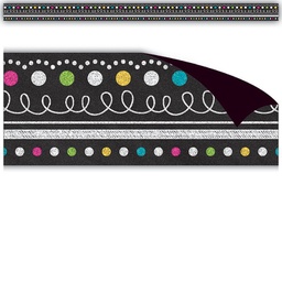 [TCR5619] Chalkboard Brights Straight Border Trim (3''x35'')(7.6cmx89cm) (12pcs)