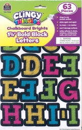 [TCRX77316] Chalkboard Brights Bold Block  Clingy Thingies Letters   ( 4.44cm)     (63 pcs.)