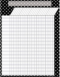 [TCRX7604] Black Polka Dots Incentive Chart (55cm.x 43cm.)