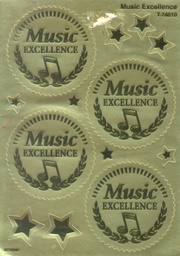 [TX74010] Music Excellence (Gold) Award Seal Stickers  (5cm)   (8 sheets)  32 seals