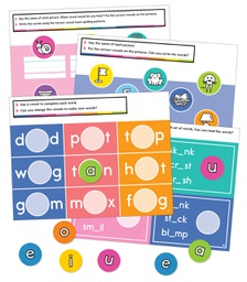 [CD146034] Edu-Clings Silicone Center: Vowels Manipulative (Grade:K-2) (20pcs)(8.5''x11'')(21.5cmx28cm)
