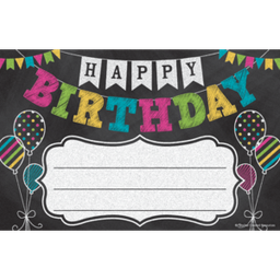 [TCR5466] Chalkboard Brights Happy Birthday Awards (21.5cmx13.9cm)(25pcs)