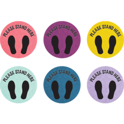 [TCR77537] Spot On Floor Markers Oh Happy Day Please Stand Here - 10.5&quot;(26.6cm)
