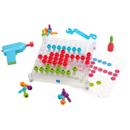 [EI4114] Design &amp; Drill See-Through Creative Workshop Age:3+ (120 colorful bolts)