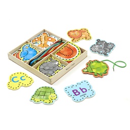 [MD9490] Alphabet Lacing Cards Wooden toys(3+yrs)