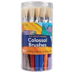 [PAC5167] CREATIVITY STREET COLOSSAL BRUSHES 7-1/4&quot; (18.4cm) LONG FLAT, ASSORTED COLORS (30 pcs)