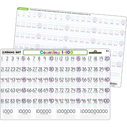 [TCR21021] COUNTING 1-100 LEARNING MATS 17"x 11.5" (43cm x 29cm)