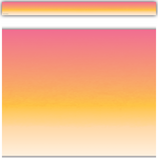 [TCR3933] Pink and Orange Color Wash Straight Border Trim, 12pcs (3''x35'')(9.6cmx88.9cm)
