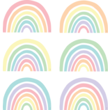 [TCR8443] Pastel Pop Rainbows Accents (6 colors (6''(15.2cm) (30pcs)