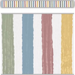 [TCR7177] Classroom Cottage Stripes Straight Border (12pcs)(3''x35'')(7.6cmx89cm)